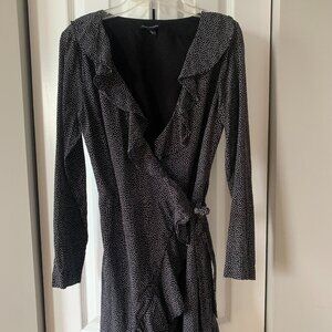 Club Monaco Polka Dot Wrap Mini Dress